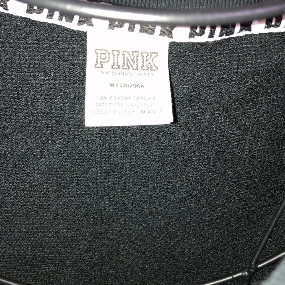Pink Victoria's Secret sweatshirt crew neck top size medium black and white​​​ - Picture 5 of 6